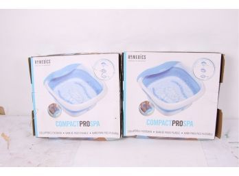 2 HoMedics Compact Pro Spa Collapsible Foot Bath With Heat & Vibration Massage New