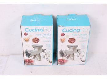 2 CucinaPro Meat Grinder With Tabletop Clamp Cast Iron Sausage Maker