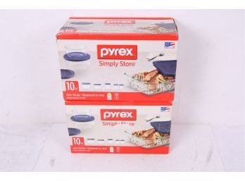 2 Pyrex Simply Store Meal Prep Glass Food Storage Containers (10-Piece Sets