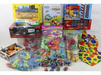 Large Group Of Misc. Kids Toys Includes Cars, Dinosaurs, Bubbles, Stuff Animal & Ect.