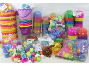 Large Group Of Easter Items Including Filled Eggs, Baskets, Eggs & Toys