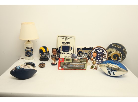 Mixed NFL St Louis Rams Memorabilia Lot