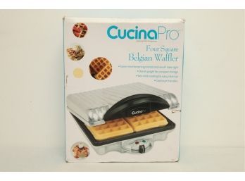Cucina Pro Four Square Belgian Waffle Maker ~ 7 Level Browning Control & Tone Alert When Done