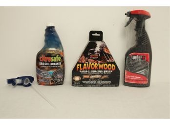 3 Piece Grill Lot ~ CitruSafe & Weber Grill Cleaners & Flavorwood Mesquite Flavor Bar-B-Q Grilling  Smoke