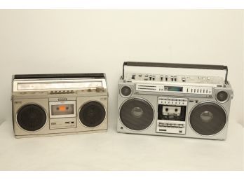2 Vintage AM/FM Cassette Players ~ Sony & Fisher Model: PH470