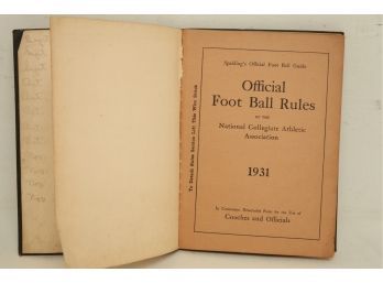 Vintage 1931 Spalding's Official Foot Ball Guide National Collegiate Athletics Association
