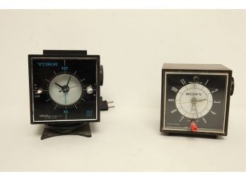 2 Vintage Clock Radios ~ Sony & York