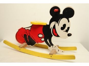 Vintage Hand Painted Mickey Mouse Rocking Horse