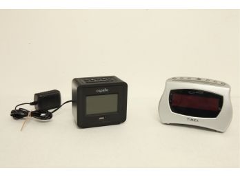 2 Digital Alarm Clocks  ~ Timex & Capello