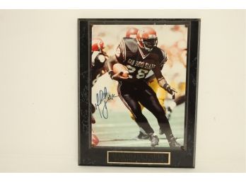 Autographed St. Louis Rams 'Rushing Superstar Marshall Faulk' Plaque With COA