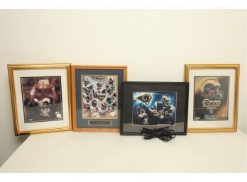 3 Framed St Louis Rams NFL Official Photos & Backlit Rams Photo