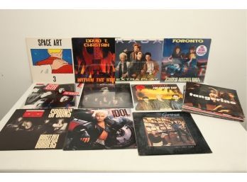 Approx 20 Miscellaneous Vintage Vinyl Records: Various Genres Mostly Rock - Some Sealed/promo