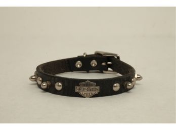 Vintage Harley Davidson Leather & Spiked Dog Collar ~ 13' Long