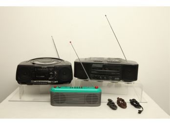 3 Vintage Sharp Boom Box Radios