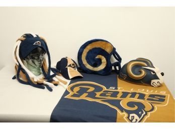 Misc. St Louis Rams Memorabilia ~ Hats, Pillow, Banner