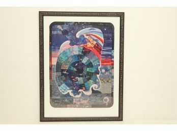Framed Quilt Titled 'Sea Myths' Art Quilts By Audrey Nichols Vienna, Maine