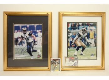 Framed St. Louis Rams Authenticated Autograph Of Adam Archuleta W/2 Cards & Signed Photo