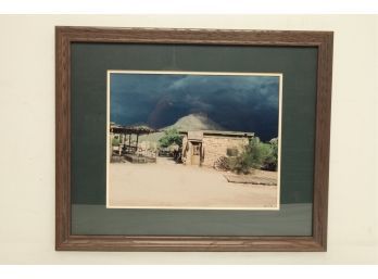 Artist Signed Framed Western Photo 'Fix'n For A Storm' By Richard Reay (who Lived In Shelton, CT)