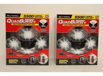 2 New ~ Bell & Howell Quad Burst Multi-directional LED Light (5500 Lumens) ~ Retail 39.99/each