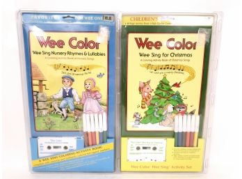 Pair Of Wee Color Wee Sing Vintage Children's Tape Cassette Activity Set