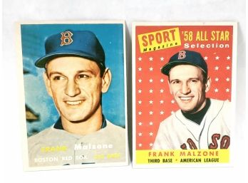 1958 Topps FRANK MALZONE #481 And 1957 Topps Baseball Card #355 Frank Malzone Boston Red Sox