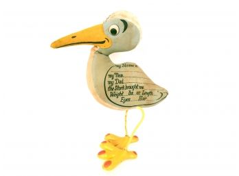1960s Doc Stork Plush Baby Toy