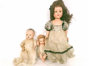 Lot Of 3 Vintage Effanbee Dolls, Little Lady, Dy-dee, Patsy