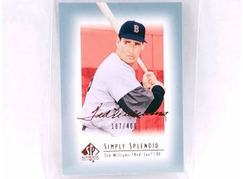 Ted Williams Upper Deck Simply Splendid Baseball Card TW25 187/406