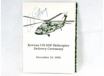 Military Korean Helicopter Delivery Ceremony Program Hand Signed By Al Haig Secretary Of State