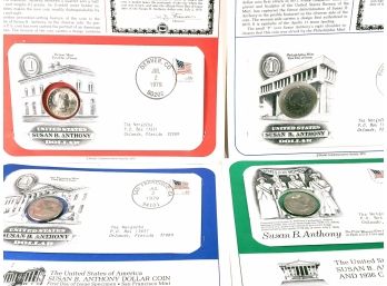 Collection Of 4 Susan B Anthony Dollar First Day Covers