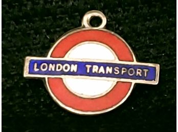 Vintage London Transport Enamel Sterling Silver Travel Shiled Charm Pendant, Hallmarked