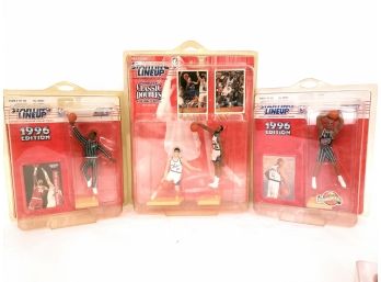 Lot Of 3 Startling Line Up 1996 Basketball Figures In Box