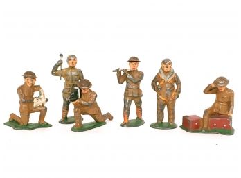 Group Of 6 Vintage Lead Soldier Toys