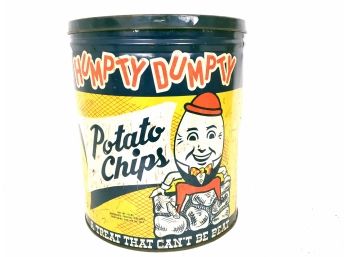 Vintage Humpty Dumpy Potato Chips Tin 1.5 Lbs 11'