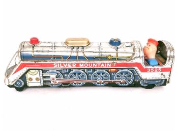 Modern Toys Silver Mountain Tin Toy Train Battery Operated