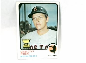 1973 Topps Carlton Fisk Rookie Cup #193  Boston Red Sox  HOF Banal Card