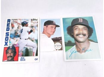 3 Oversized Baseball Cards, Jim Rice And Carl Yastrzemski