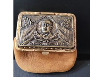 Antique Franklin D Roosevelt Memorial Leather Coin Purse