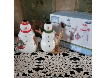 NEW IN BOX Snowman Sugar And Creamer Set By Oneida