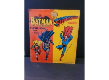 1966 Batman & Superman Theme Songs By Golden Records 45 Rpm Vinyl