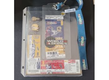 Lot Of 2005 World Series Related Tickets And Pins