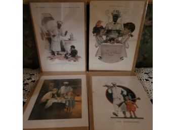 4 Antique Cream Of Wheat Prints Ads Dated 1908 - 1924 Black Americana Art