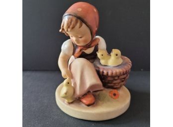 Hummel Chick Girl # 57/0 - Kneeling Girl Holding & Petting Baby Chicks 4'