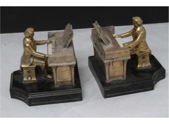 1932 Metal Pianist Bookends - Signed