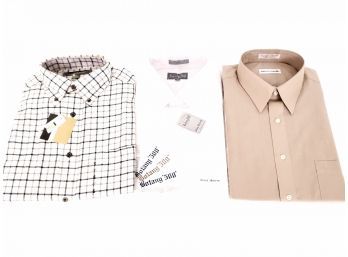 3 Men's Button Down Croft&barrow Flannel Pierre Cardin Dress Shirt And Botany 500 Shortsleeve New With Tags