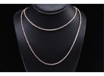 Sterling Silver Spring Twisted Pink Tone Necklace