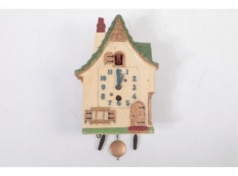 Lux Pendelette Clock- Cottage With Peaking Bird