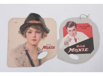 2 Early 1900's Moxie Advertisinf Card/Fan's