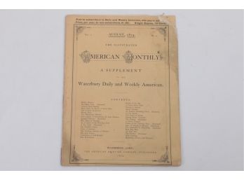 August 1874 'American Monthly' Suppliment To The Waterbury (CT) Daily & Weekly American