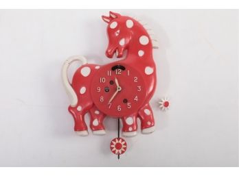 Columbia Plastic Pendelette Style Clock - Horse